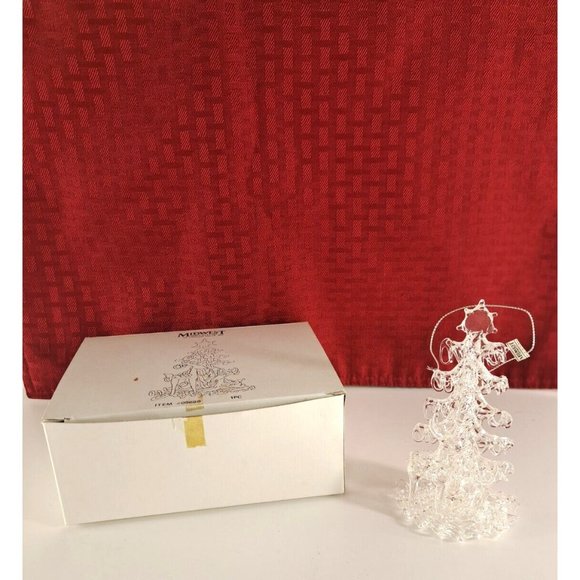 Clear Glass Christmas Ornament Deer Tree Midwest Imports W Box 09680 Vintage - Picture 2 of 7